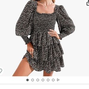 Square Neck Ruffle Dress